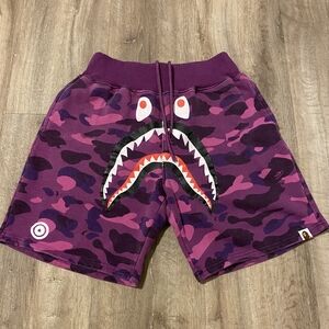 Bape Purple Camo Shark Men's Athletic Shorts